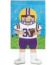 Magnolia Garden Purple Football Player Garden Flag