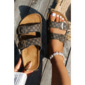Geometric Shape Buckle Sandal Brown
