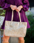 Caroline Hill Sophie Zippered Tote Champagne Pop