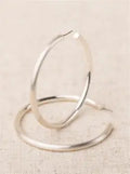Michelle McDowell Stella Hoop Earrings Brushed Silver