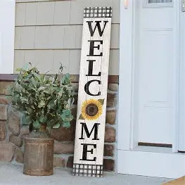 My Word! Porch Boards Welcome Sunflower