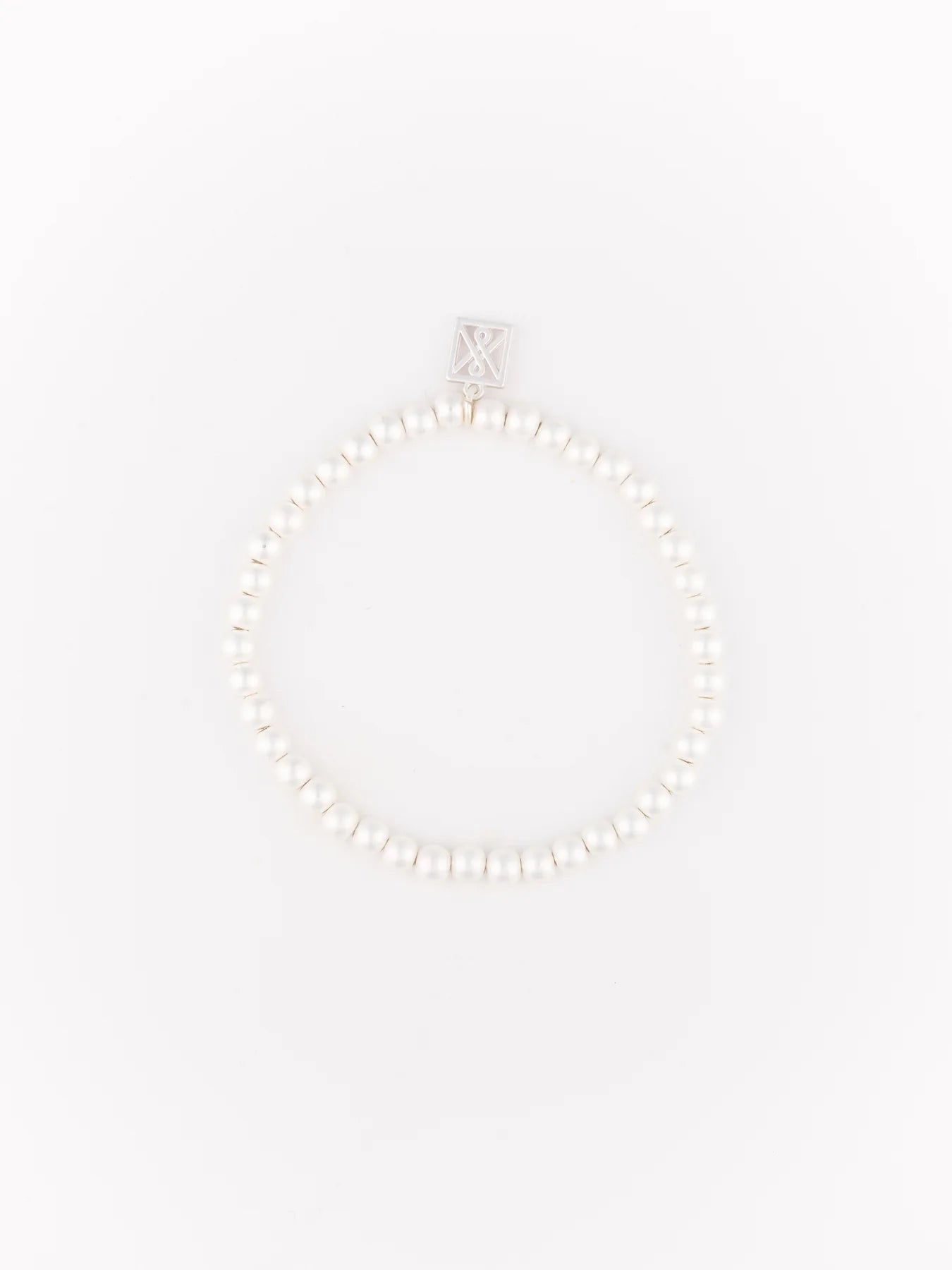 Michelle McDowell Matte Silver Beaded Stretch Bracelet