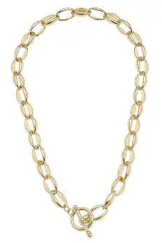 Canvas Paperclip Toggle Chain Necklace
