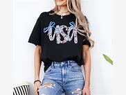 Floral and Bow USA tshirt