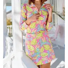 Mary Square Charleston Skort Vine Time Hot Pink