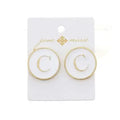 Jane Marie White Enamel Button Initial Earring